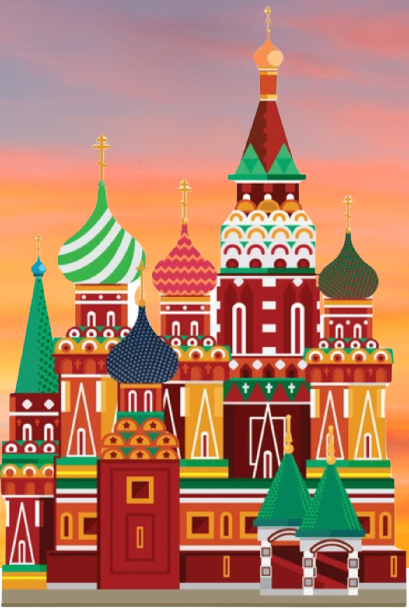 Paint by numbers colourful church